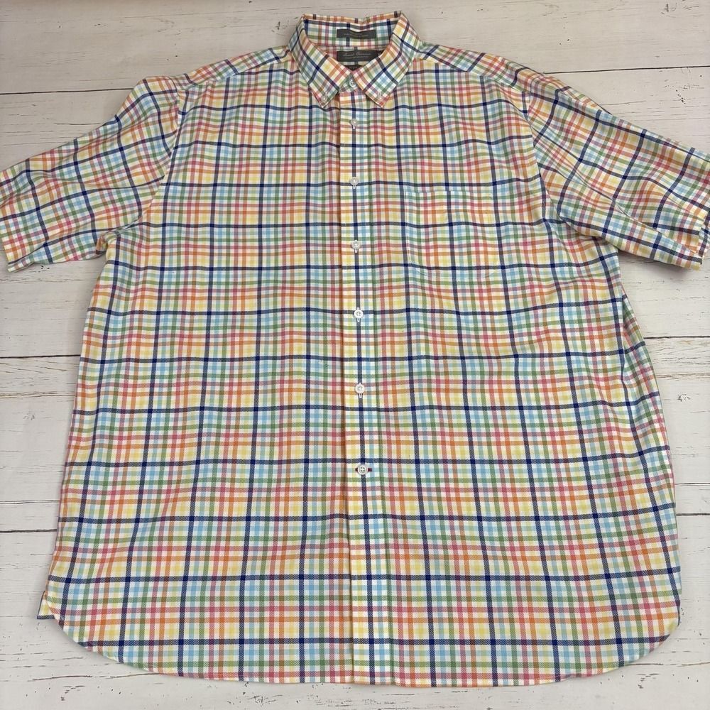 Daniel Cremieux Shirt Button Up Collar Gingham Check Mens XL Non-Iron